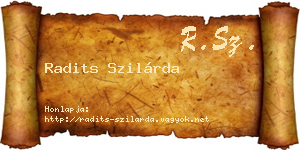 Radits Szilárda névjegykártya